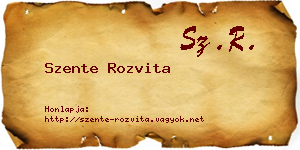 Szente Rozvita névjegykártya
